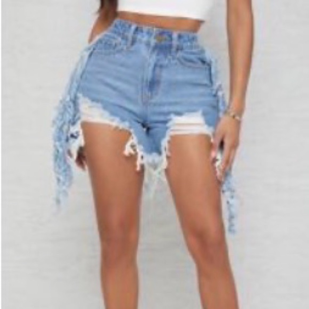 Distressed Denim Women Shorts